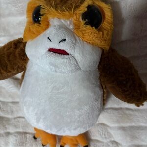 Build-A-Bear Plush Porg - Brown, White, and Orange